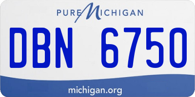 MI license plate DBN6750