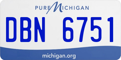 MI license plate DBN6751