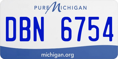 MI license plate DBN6754