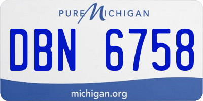 MI license plate DBN6758
