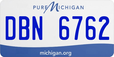 MI license plate DBN6762