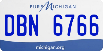 MI license plate DBN6766