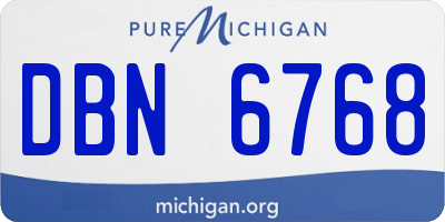 MI license plate DBN6768