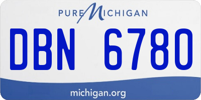 MI license plate DBN6780
