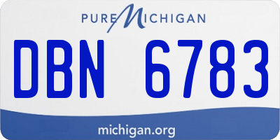 MI license plate DBN6783