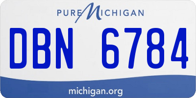 MI license plate DBN6784