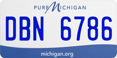 MI license plate DBN6786