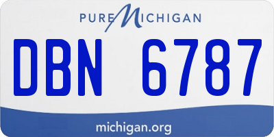 MI license plate DBN6787