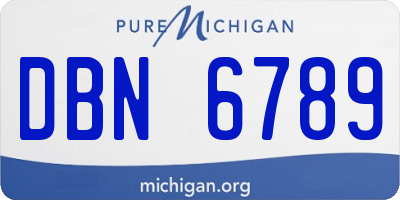 MI license plate DBN6789