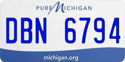 MI license plate DBN6794
