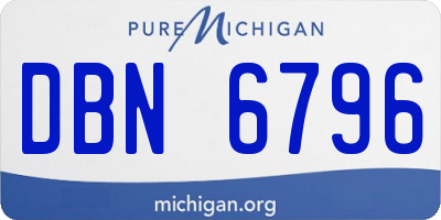 MI license plate DBN6796