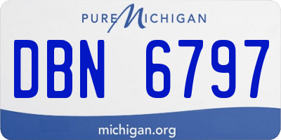 MI license plate DBN6797