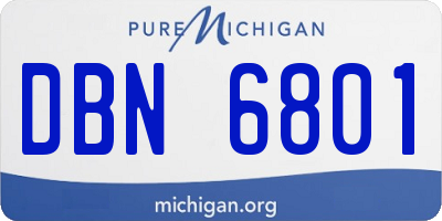 MI license plate DBN6801