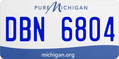 MI license plate DBN6804