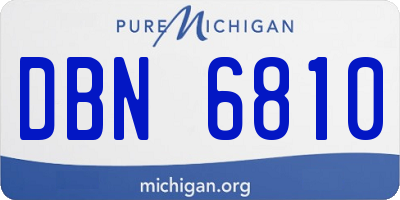 MI license plate DBN6810