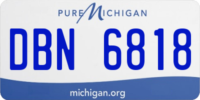 MI license plate DBN6818
