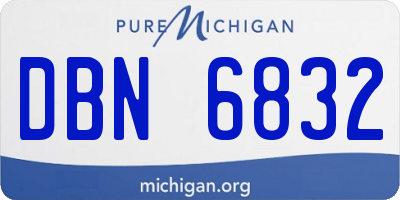 MI license plate DBN6832