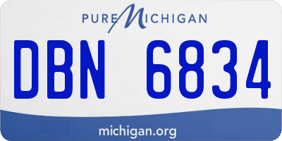 MI license plate DBN6834