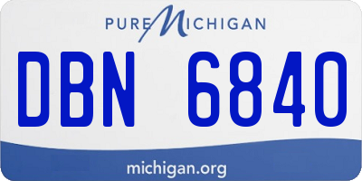 MI license plate DBN6840