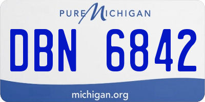 MI license plate DBN6842