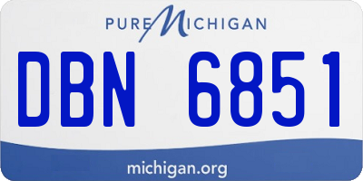 MI license plate DBN6851