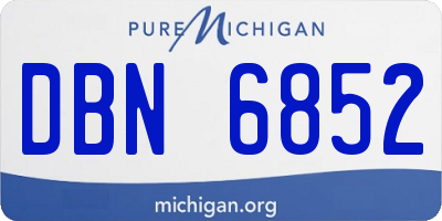 MI license plate DBN6852