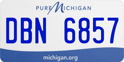MI license plate DBN6857