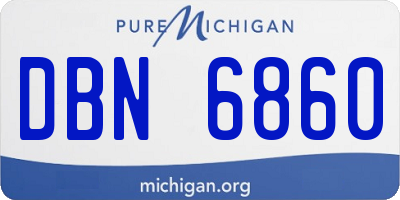 MI license plate DBN6860
