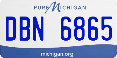 MI license plate DBN6865
