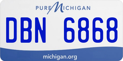 MI license plate DBN6868