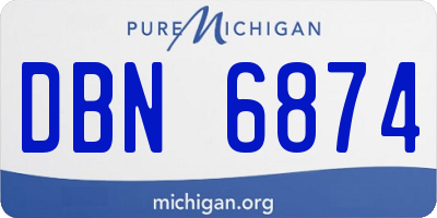 MI license plate DBN6874