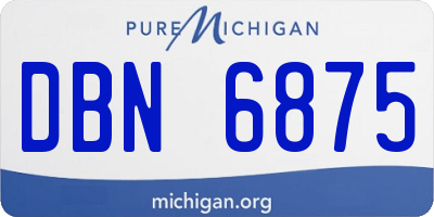 MI license plate DBN6875
