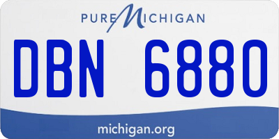 MI license plate DBN6880