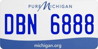 MI license plate DBN6888