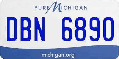 MI license plate DBN6890