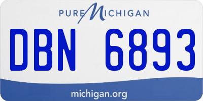 MI license plate DBN6893