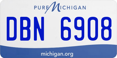 MI license plate DBN6908