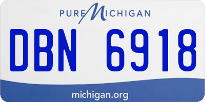 MI license plate DBN6918
