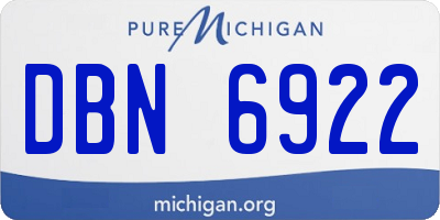 MI license plate DBN6922