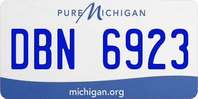 MI license plate DBN6923