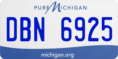 MI license plate DBN6925