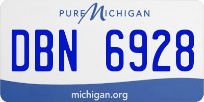 MI license plate DBN6928