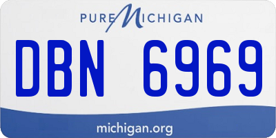MI license plate DBN6969