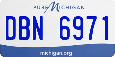 MI license plate DBN6971
