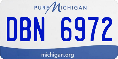 MI license plate DBN6972