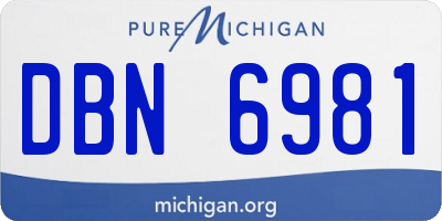 MI license plate DBN6981