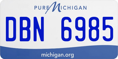 MI license plate DBN6985