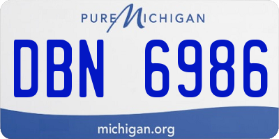 MI license plate DBN6986