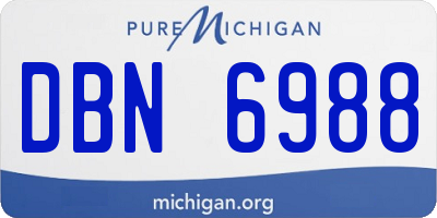 MI license plate DBN6988