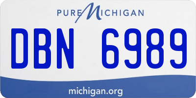MI license plate DBN6989